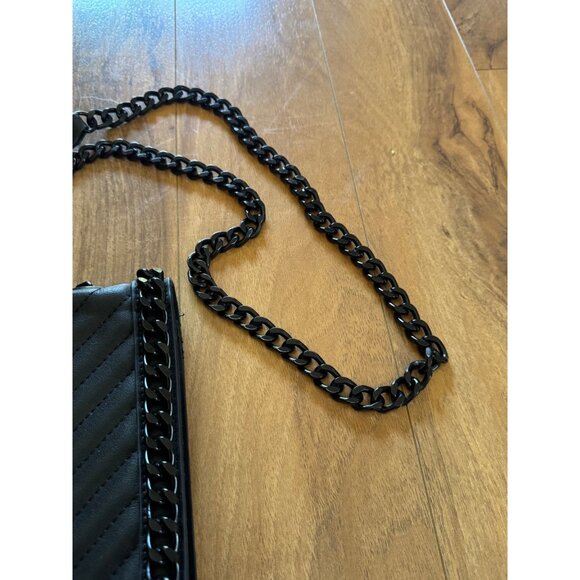 ALDO Greenwald Quilted Black On Black Shoulder/Crossbody - Picture 7 of 9